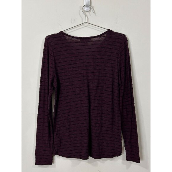 Vintage America Blues Purple Textured Knit Lace-Up Tunic Top Women’s Large - Picture 2 of 14